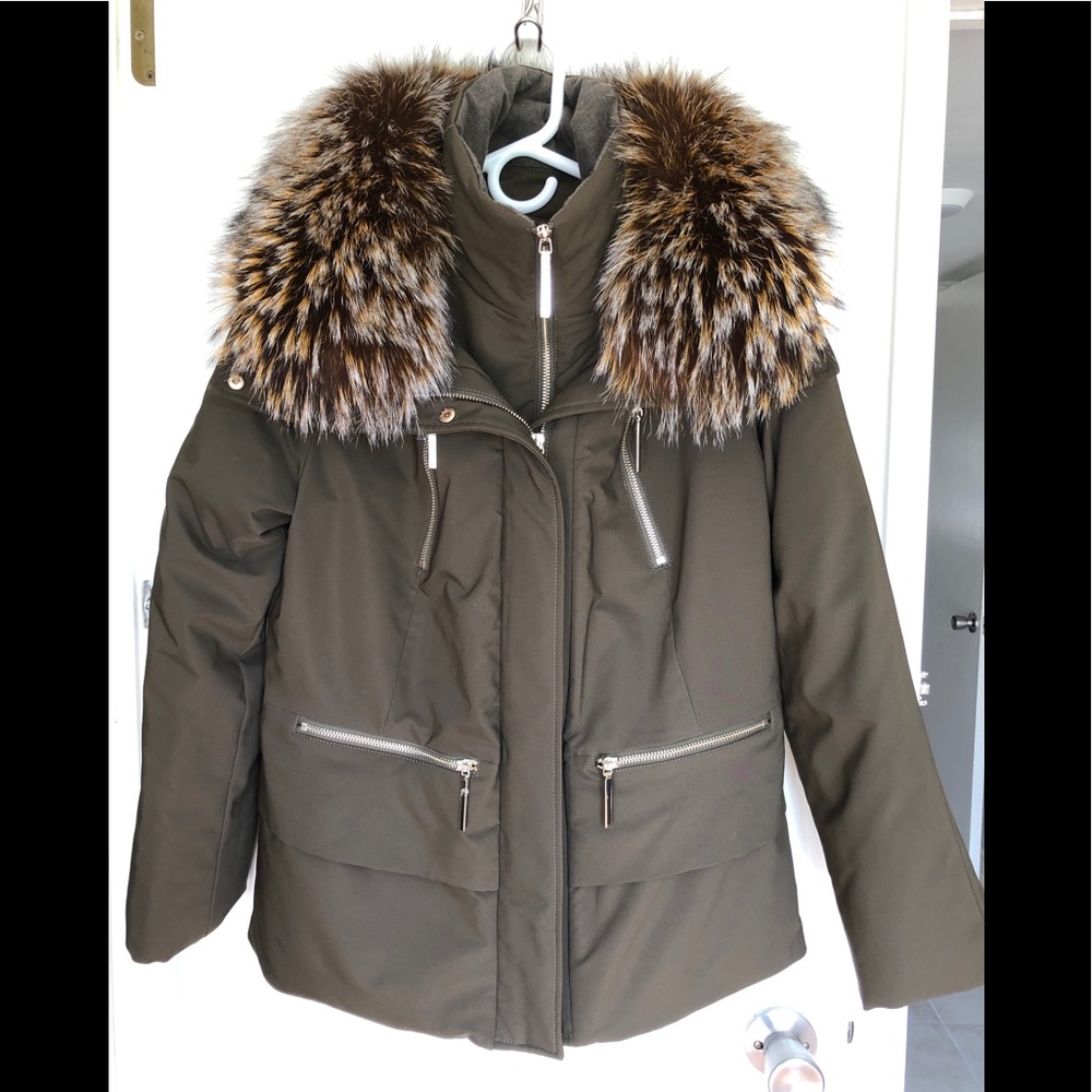 Military Green Fox Trim Jacket